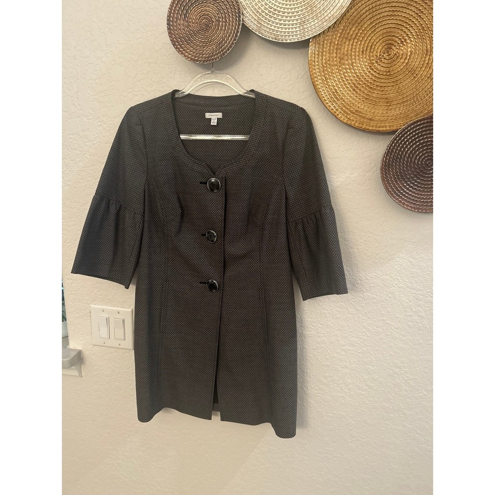 SEMANTIKS gray textured lady jacket or blazer three-quarter length sleeves M